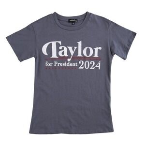 Originality Girls 'Taylor for President 2024' Tee T-Shirt - Dark Gray - Size XL